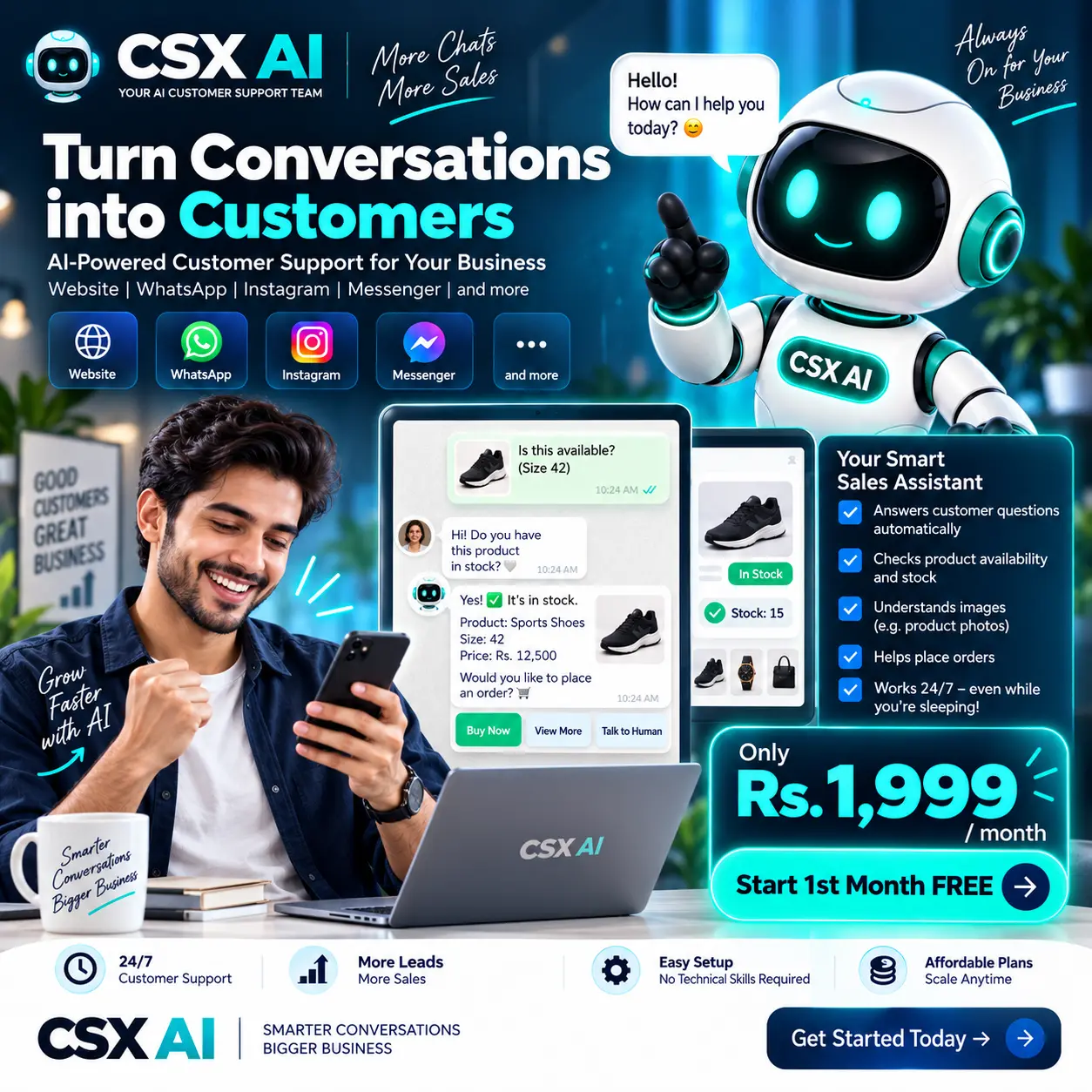 ChatMe.lk Smart Sales Assistant & Customer Support Chatbot for Business Growth in Sri Lanka
