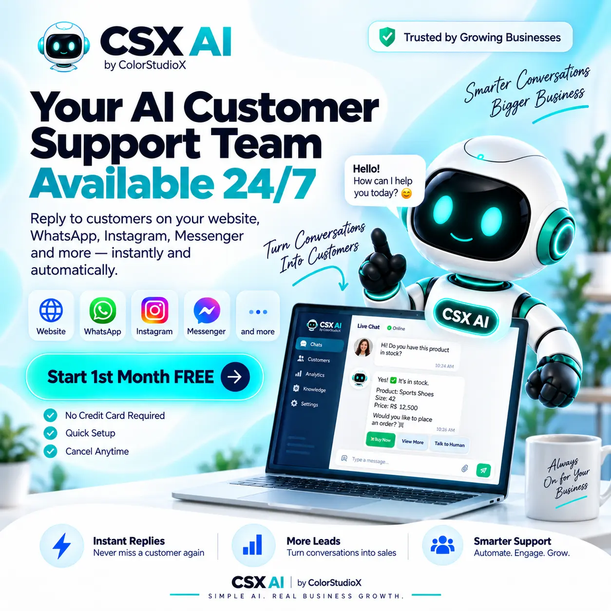 ChatMe.lk Website Customer Support Chatbot for Instant Replies & Lead Generation in Sri Lanka